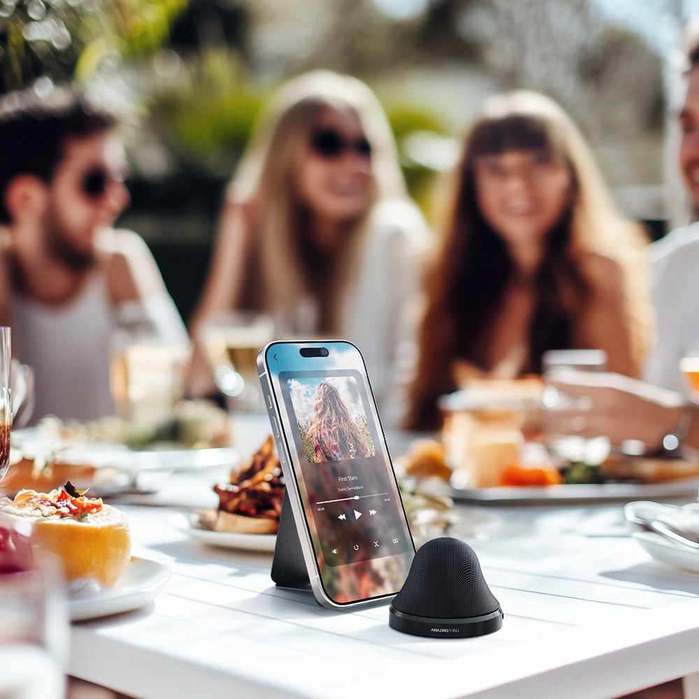 Amazingthing MagPlay Pocket Wireless Şarj Destekli Mini Bluetooth Speaker Hoparlör v5.4 Siyah