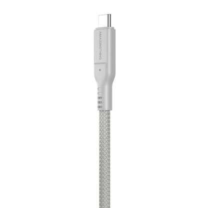 Amazingthing Thunder Pro USB3.2 Gen2 PD3.1 Port Korumalı Type-C to Type-C Kablo 120cm 240W 4K@60Hz Gri