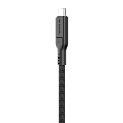 Amazingthing Thunder Pro USB3.2 Gen2 PD3.1 Port Korumalı Type-C to Type-C Kablo 120cm 240W 4K@60Hz Gri