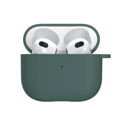Apple Airpods 3. Nesil Kılıf Yumuşak Dokunuşlu Likit Silikon Tasarımlı Lisanslı Switcheasy Skin Kapak Yeşil