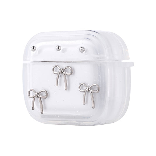 Apple Airpods 3rd Generation Zore Airbag 44 Airbag Design Glitter Transparent Polar Case Bow 