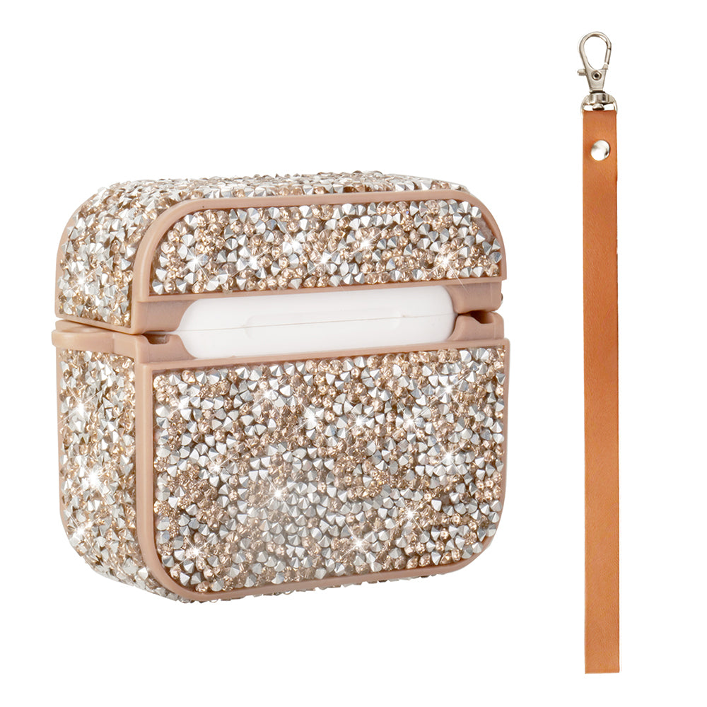 Apple Airpods 3. Nesil Zore Airbag 45 Bilek Askı Aparatlı Simli Şeffaf Kılıf Siyah