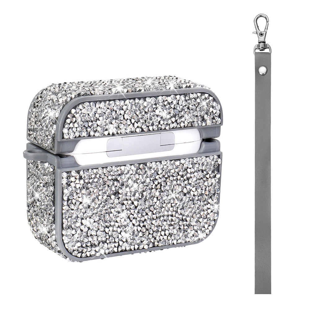 Apple Airpods 3. Nesil Zore Airbag 45 Bilek Askı Aparatlı Simli Şeffaf Kılıf Gümüş