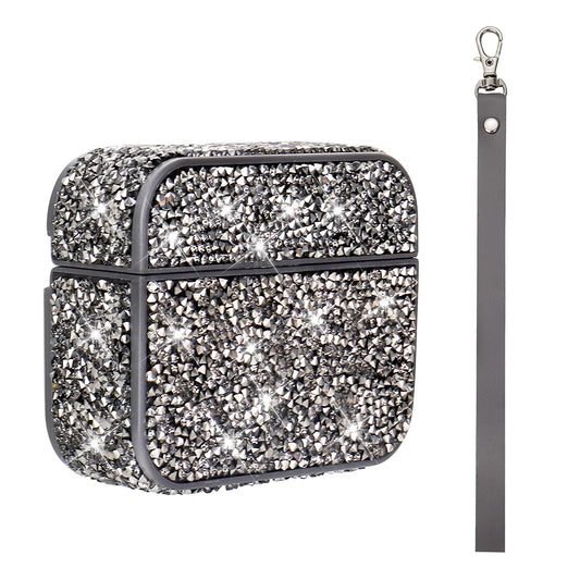 Apple Airpods 3. Nesil Zore Airbag 45 Bilek Askı Aparatlı Simli Şeffaf Kılıf Gri
