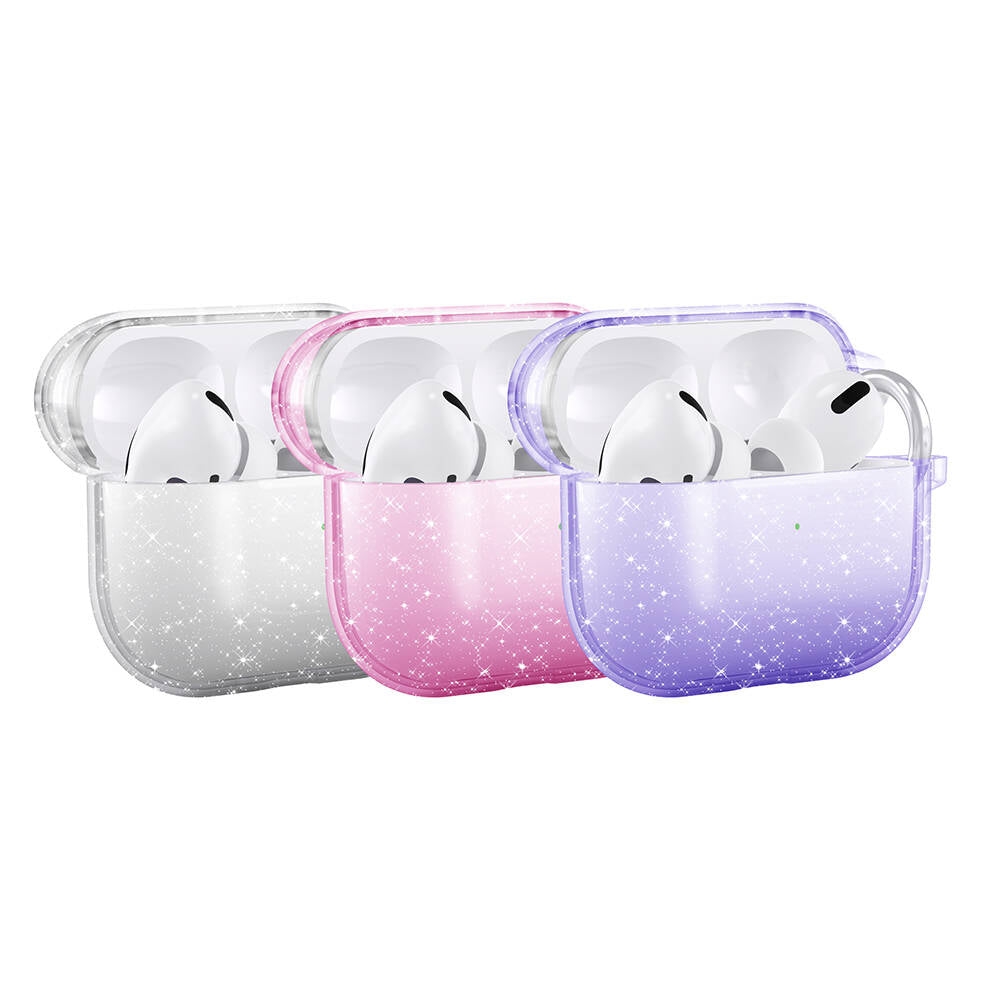 Apple Airpods 3rd Generation Zore Allstar Airbag 32 Shining Glitter Transparent Colorful Case Pink