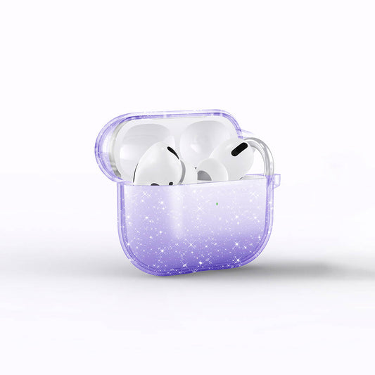 Apple Airpods 3rd Generation Zore Allstar Airbag 32 Shining Glitter Transparent Colorful Case Purple