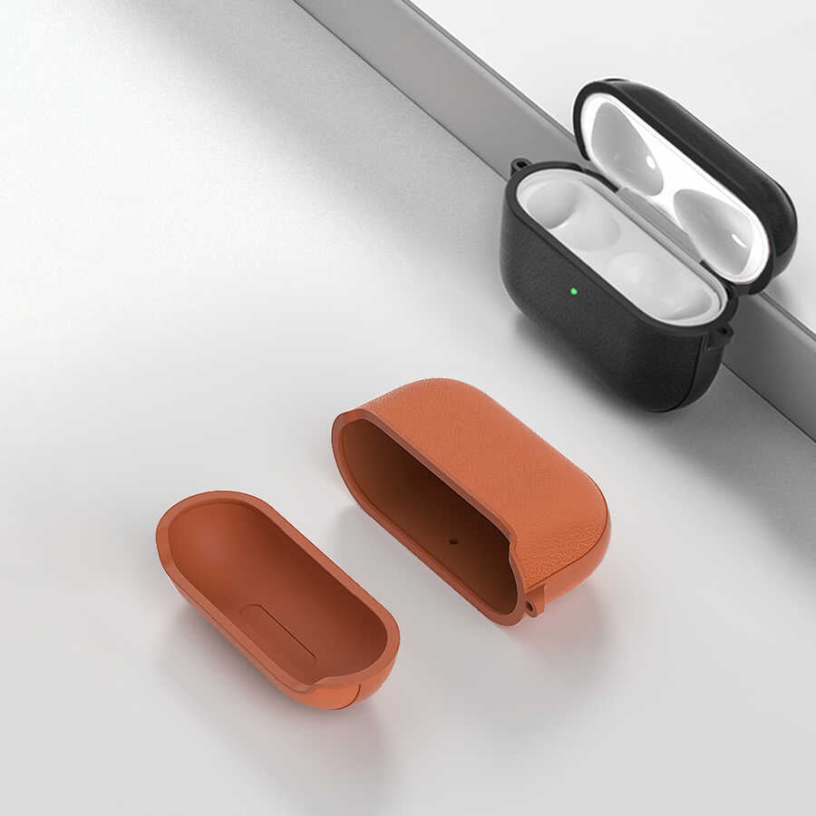 Apple Airpods 3rd Generation Case Wiwu Calfskin Case Brown 