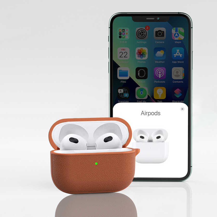 Apple Airpods 3rd Generation Case Wiwu Calfskin Case Black 