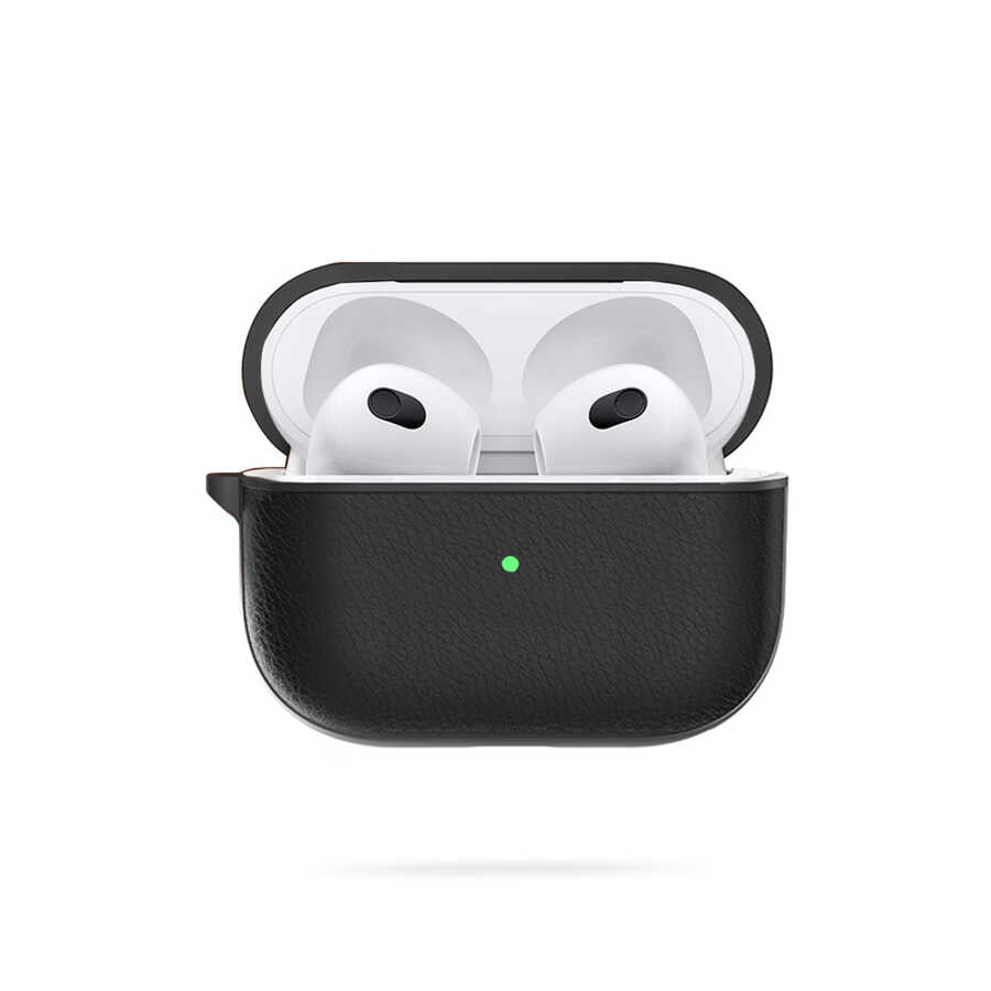 Apple Airpods 3rd Generation Case Wiwu Calfskin Case Black 