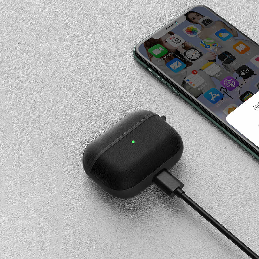 Apple Airpods 3rd Generation Case Wiwu Calfskin Case Brown 