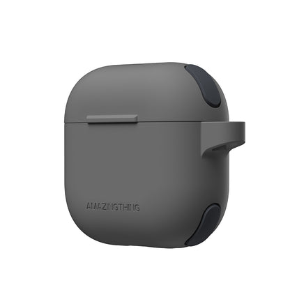 Apple Airpods 4 Amazingthing Airbag Köşe Tasarımlı Omni Serisi Silikon Kapak Siyah