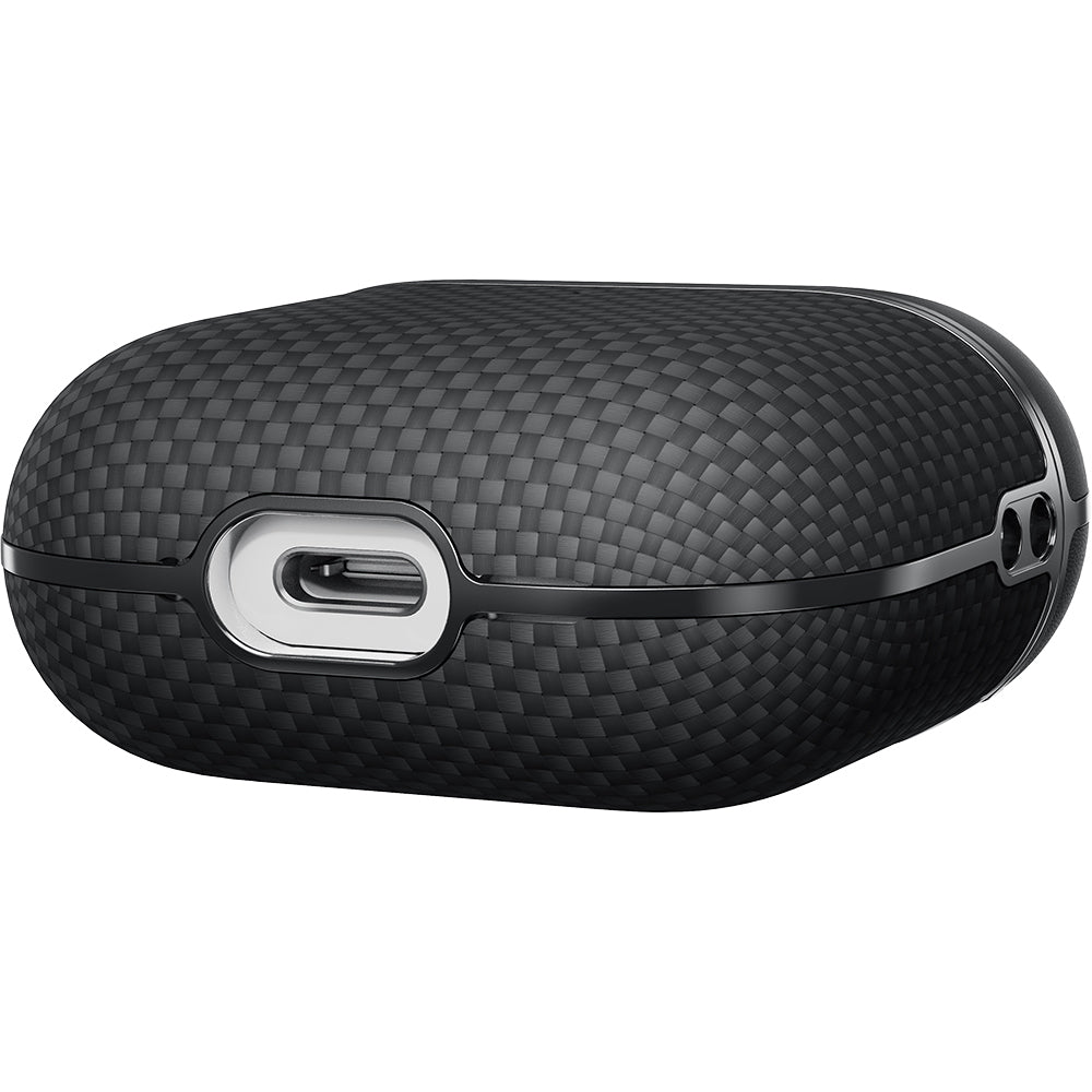 Apple Airpods 4 Case 1500D Aramid Fiber Pitaka Ultra-Slim Classic Series Black-Grey Twill Cover Black-Grey 