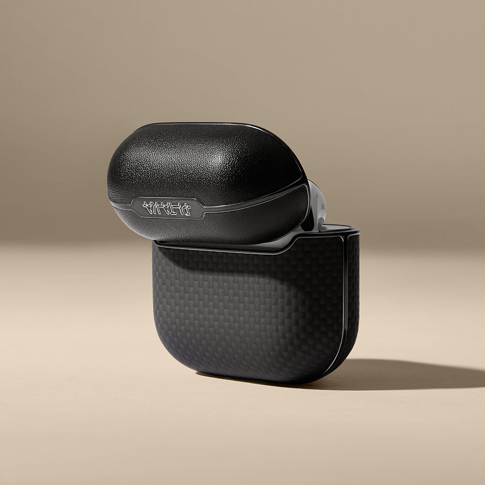 Apple Airpods 4 Case 1500D Aramid Fiber Pitaka Ultra-Slim Classic Series Black-Grey Twill Cover Black-Grey 