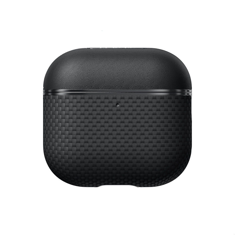 Apple Airpods 4 Case 1500D Aramid Fiber Pitaka Ultra-Slim Classic Series Black-Grey Twill Cover Black-Grey 