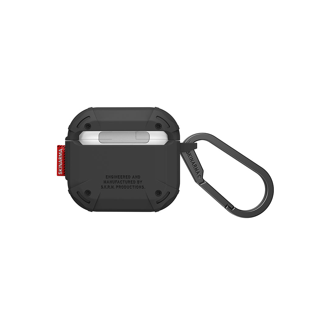 Apple Airpods 4 Kılıf Airbagli Yivli Köşe Tasarımlı 360 Derece Tam Koruma Skinarma Mecha CE Kılıf Pembe