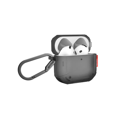 Apple Airpods 4 Kılıf Airbagli Yivli Köşe Tasarımlı 360 Derece Tam Koruma Skinarma Mecha CE Kılıf Turkuaz