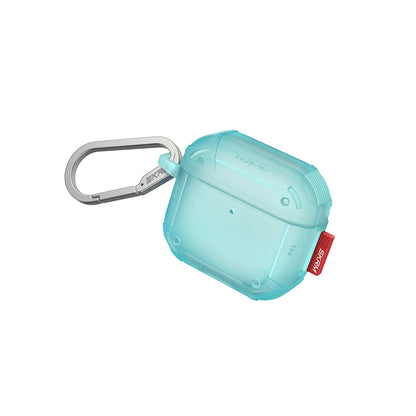 Apple Airpods 4 Kılıf Airbagli Yivli Köşe Tasarımlı 360 Derece Tam Koruma Skinarma Mecha CE Kılıf Turkuaz