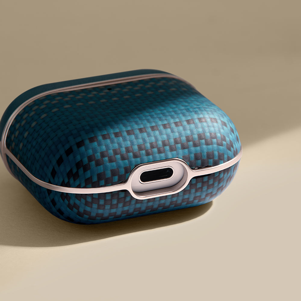 Apple Airpods 4 Kılıf Aramid Fiber Pitaka Tactile Woven Sunset-Moonrise Serisi Kapak Kahverengi