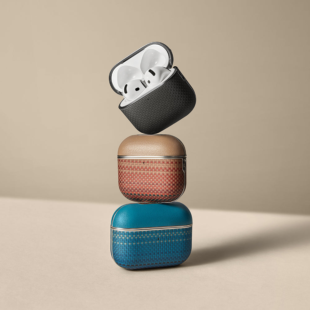 Apple Airpods 4 Case Aramid Fiber Pitaka Tactile Woven Sunset-Moonrise Series Cover Brown 