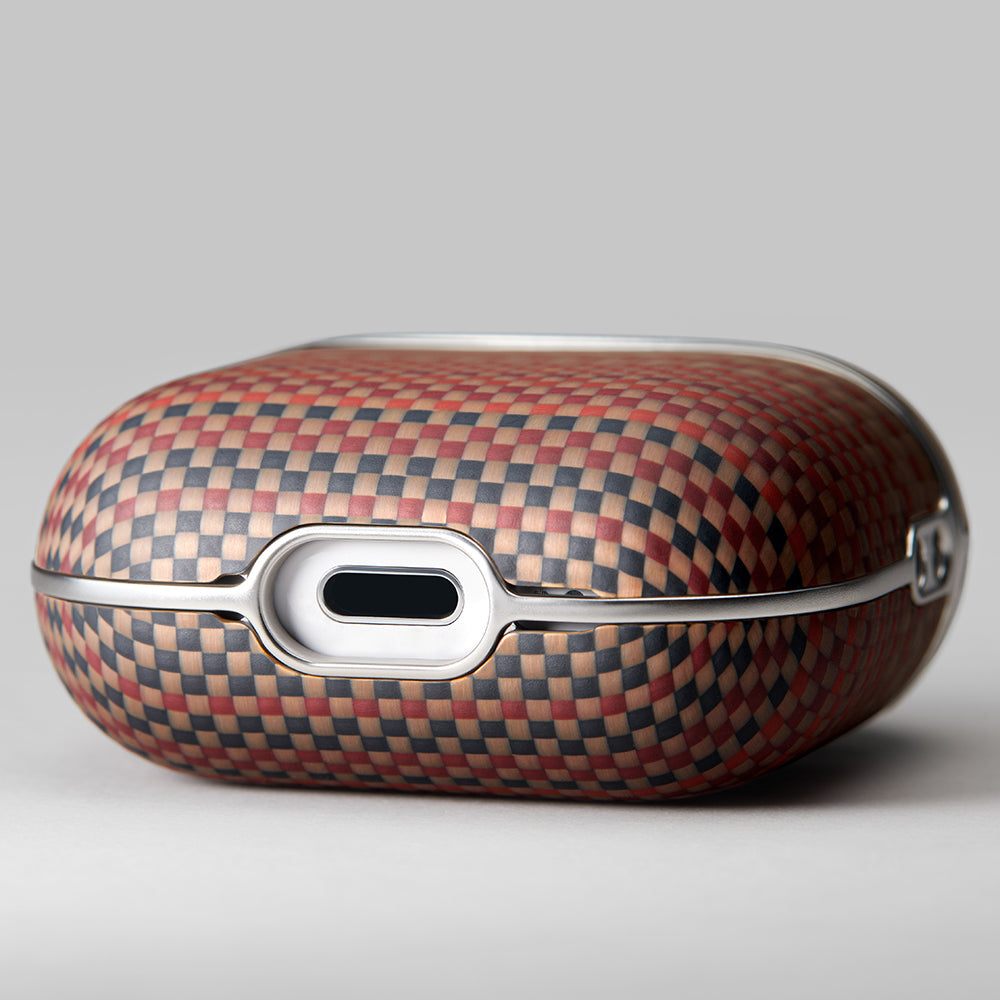 Apple Airpods 4 Kılıf Aramid Fiber Pitaka Tactile Woven Sunset-Moonrise Serisi Kapak Mavi