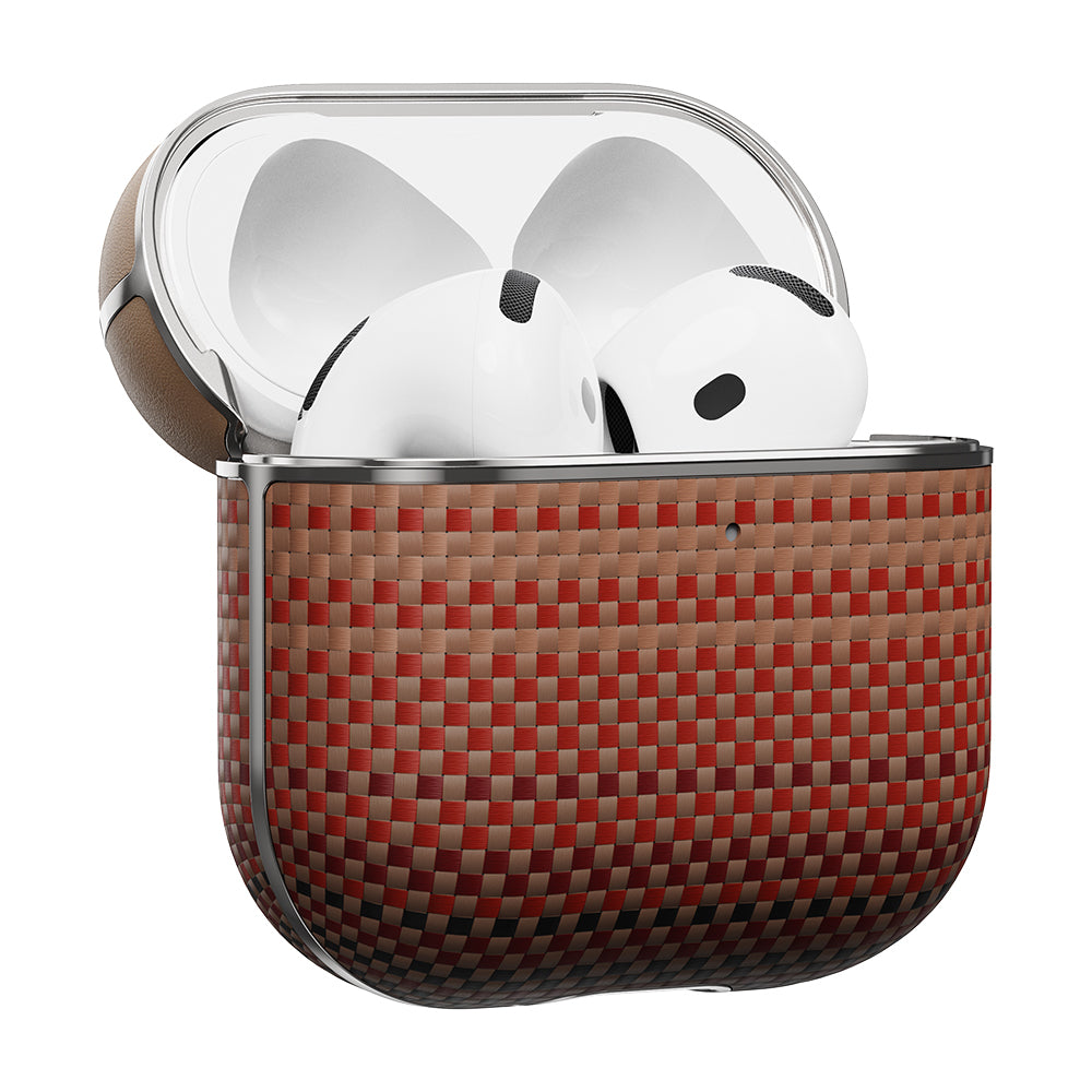 Apple Airpods 4 Case Aramid Fiber Pitaka Tactile Woven Sunset-Moonrise Series Cover Brown 