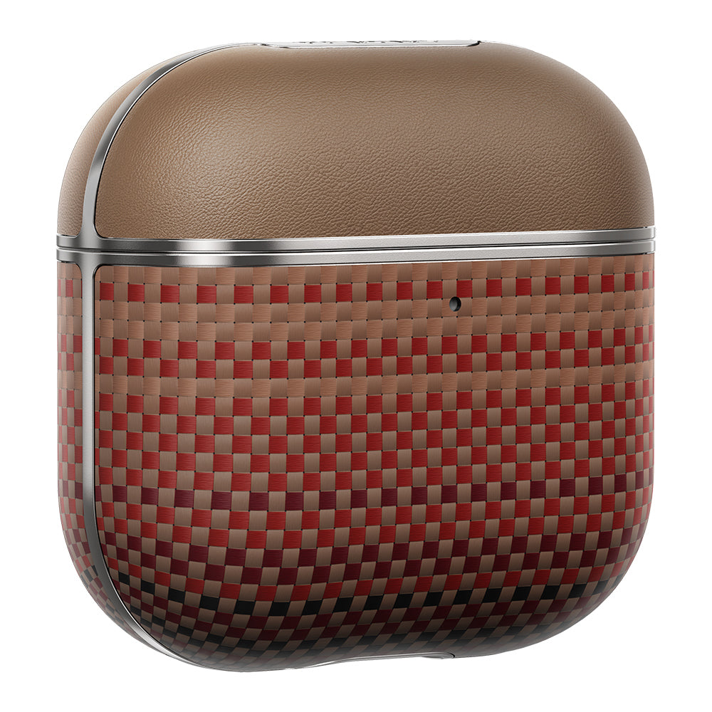 Apple Airpods 4 Case Aramid Fiber Pitaka Tactile Woven Sunset-Moonrise Series Cover Brown 
