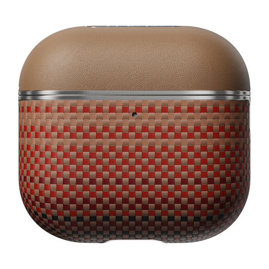 Apple Airpods 4 Case Aramid Fiber Pitaka Tactile Woven Sunset-Moonrise Series Cover Brown 