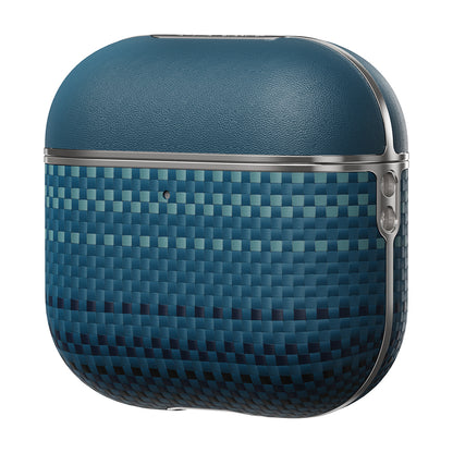 Apple Airpods 4 Kılıf Aramid Fiber Pitaka Tactile Woven Sunset-Moonrise Serisi Sunset Kapak Mavi