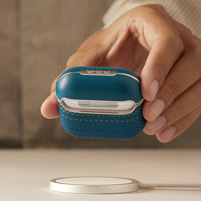 Apple Airpods 4 Kılıf Aramid Fiber Pitaka Tactile Woven Sunset-Moonrise Serisi Sunset Kapak Kahverengi