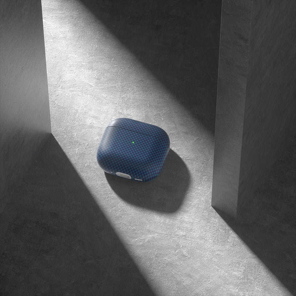 Apple Airpods 4 Zore Airbag 43 600D Karbon Fiber Kulaklık Kılıfı Lacivert