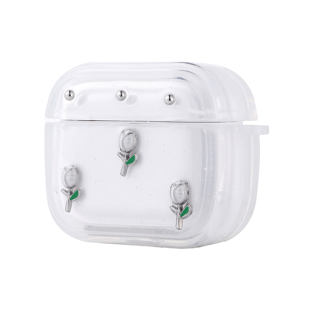 Apple Airpods 4 Zore Airbag 44 Airbag Tasarımlı Simli Şeffaf Kutup Kılıf Lale