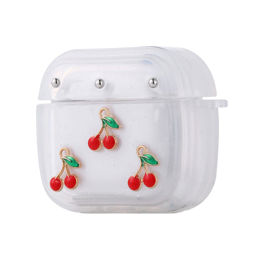 Apple Airpods 4 Zore Airbag 44 Airbag Tasarımlı Simli Şeffaf Kutup Kılıf Kiraz