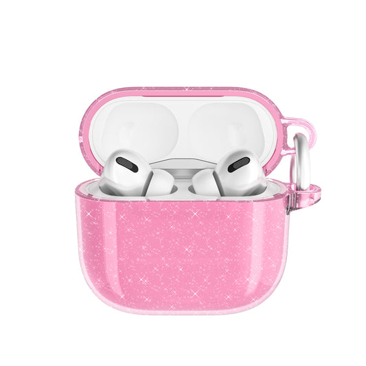 Apple Airpods 4 Zore Allstar Airbag 32 Shining Glitter Transparent Colorful Case Pink