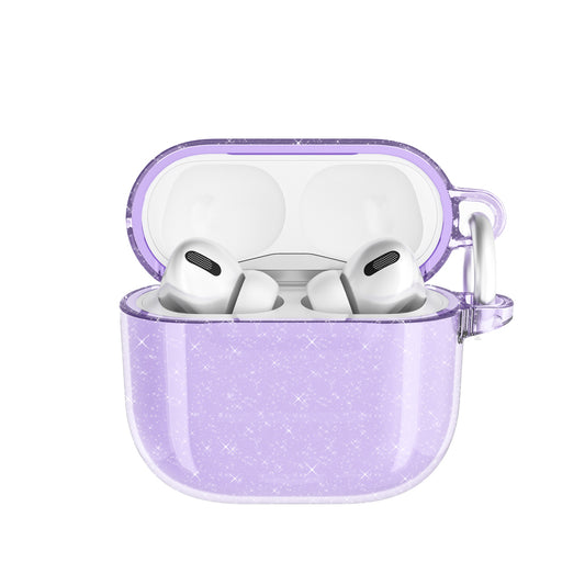 Apple Airpods 4 Zore Allstar Airbag 32 Shining Glitter Transparent Colorful Case Purple