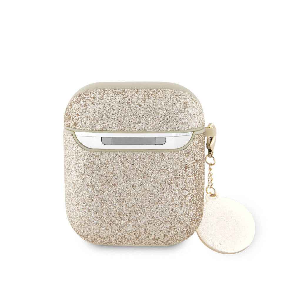 Apple Airpods Case Guess Original Licensed Glitter Diamond Heart Ornament Chain Cover Black