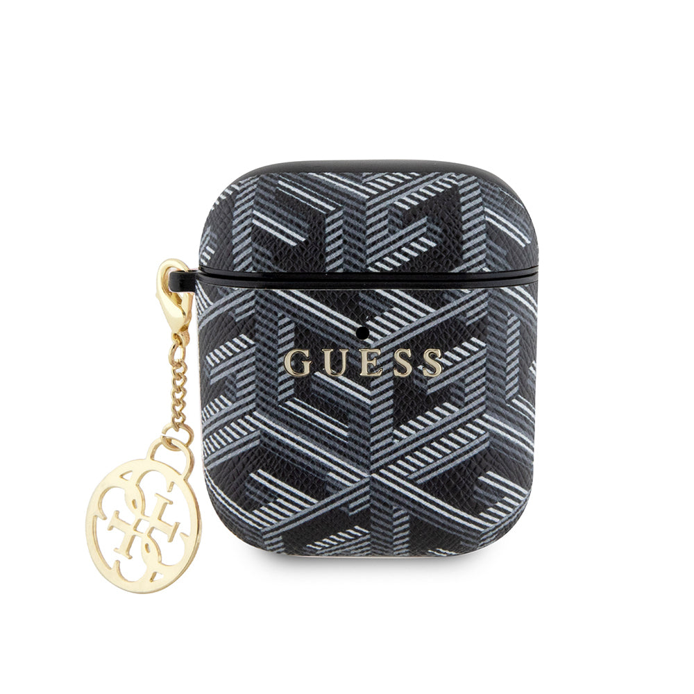 Apple Airpods Case Guess Original Licensed G Cube Patterned 4G Ornamental Chain Cover Brown