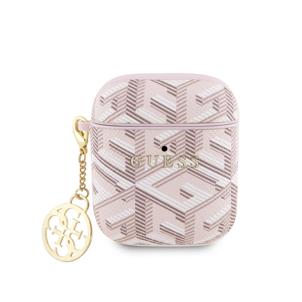 Apple Airpods Case Guess Original Licensed G Cube Patterned 4G Ornamental Chain Cover Brown