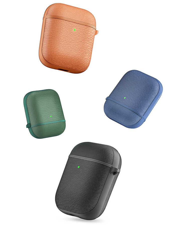 Apple Airpods Case Wiwu Calfskin Case Green 