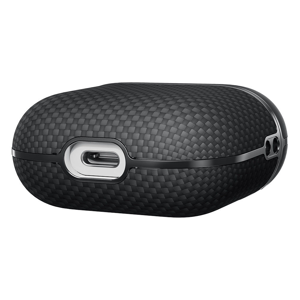 Apple Airpods Pro 2 Case 1500D Aramid Fiber Pitaka Ultra-Slim Classic Series Black-Grey Twill Cover Black-Grey 