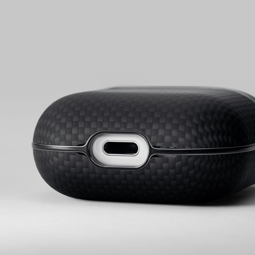 Apple Airpods Pro 2 Case 1500D Aramid Fiber Pitaka Ultra-Slim Classic Series Black-Grey Twill Cover Black-Grey 