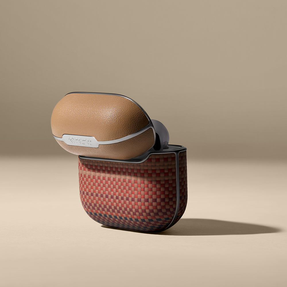 Apple Airpods Pro 2 Case Aramid Fiber Pitaka Tactile Woven Sunset-Moonrise Series Cover Brown 
