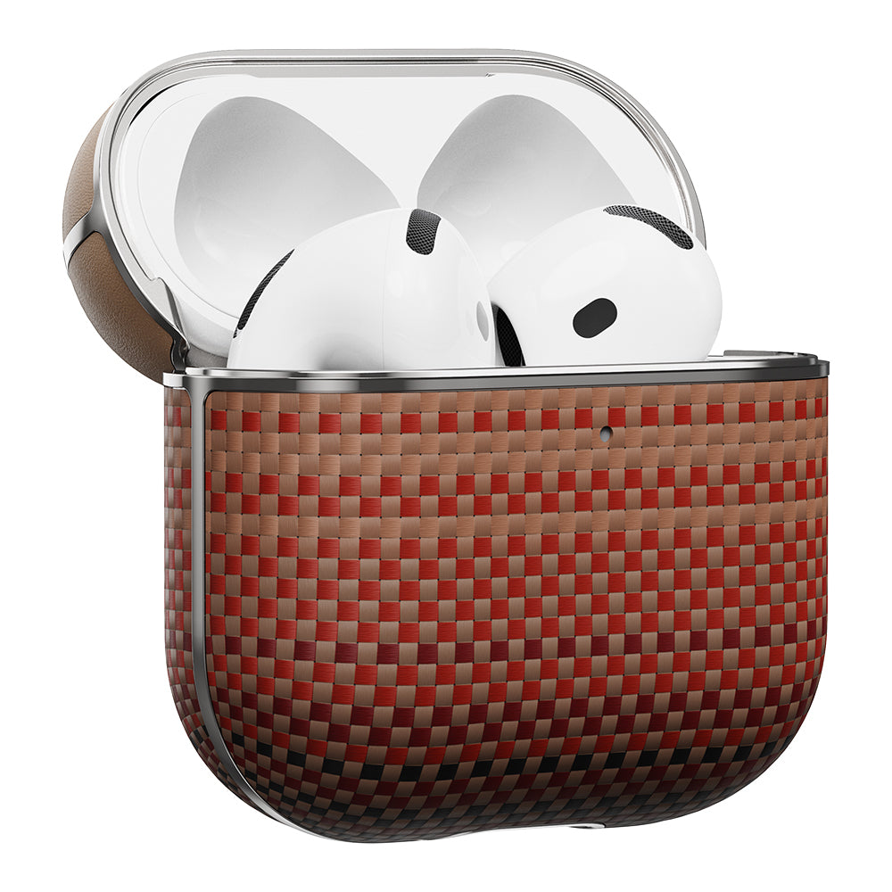 Apple Airpods Pro 2 Case Aramid Fiber Pitaka Tactile Woven Sunset-Moonrise Series Cover Brown 