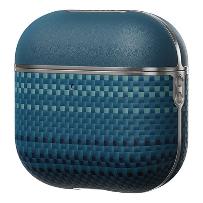 Apple Airpods Pro 2 Kılıf Aramid Fiber Pitaka Tactile Woven Sunset-Moonrise Serisi Sunset Kapak Mavi