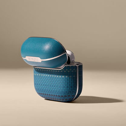 Apple Airpods Pro 2 Kılıf Aramid Fiber Pitaka Tactile Woven Sunset-Moonrise Serisi Sunset Kapak Kahverengi