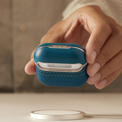 Apple Airpods Pro 2 Kılıf Aramid Fiber Pitaka Tactile Woven Sunset-Moonrise Serisi Sunset Kapak Kahverengi