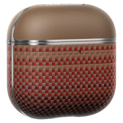 Apple Airpods Pro 2 Kılıf Aramid Fiber Pitaka Tactile Woven Sunset-Moonrise Serisi Sunset Kapak Kahverengi