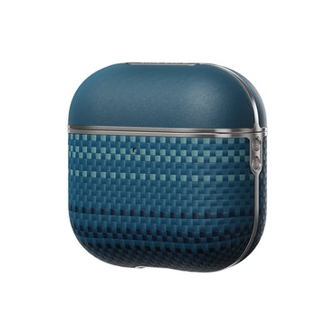 Apple Airpods Pro 2 Kılıf Aramid Fiber Pitaka Tactile Woven Sunset-Moonrise Serisi Sunset Kapak Mavi