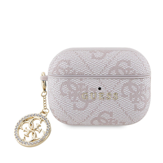 Apple Airpods Pro 2 Case Guess Original Licensed 4G Patterned Stone 4G Ornamental Chain Cover Pink