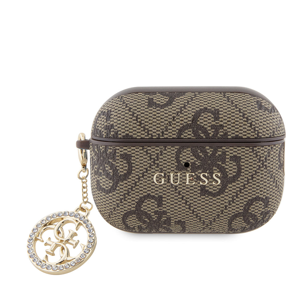Apple Airpods Pro 2 Case Guess Original Licensed 4G Patterned Stone 4G Ornamental Chain Cover Black
