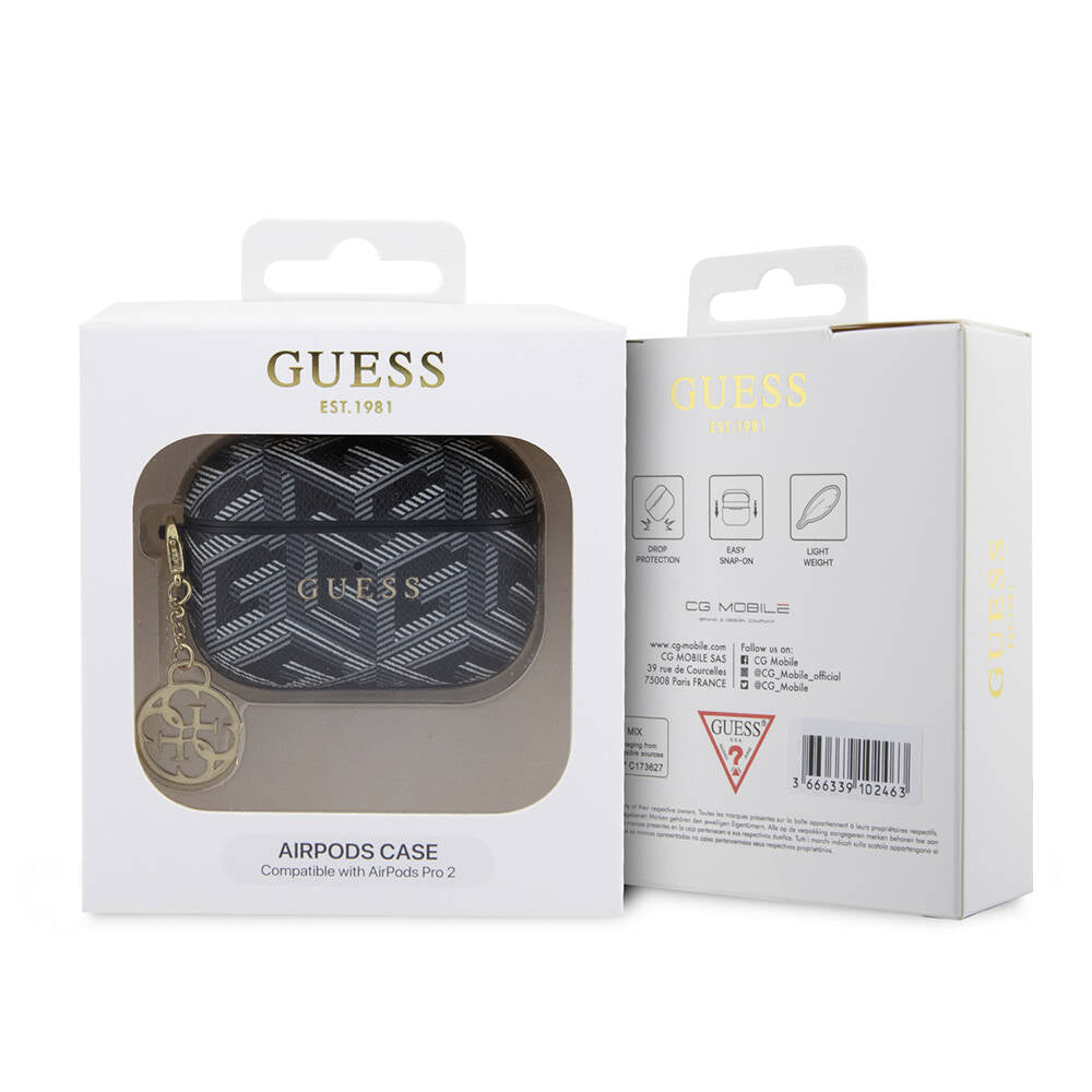 Apple Airpods Pro 2 Case Guess Original Licensed G Cube Patterned 4G Ornamental Chain Cover Pink